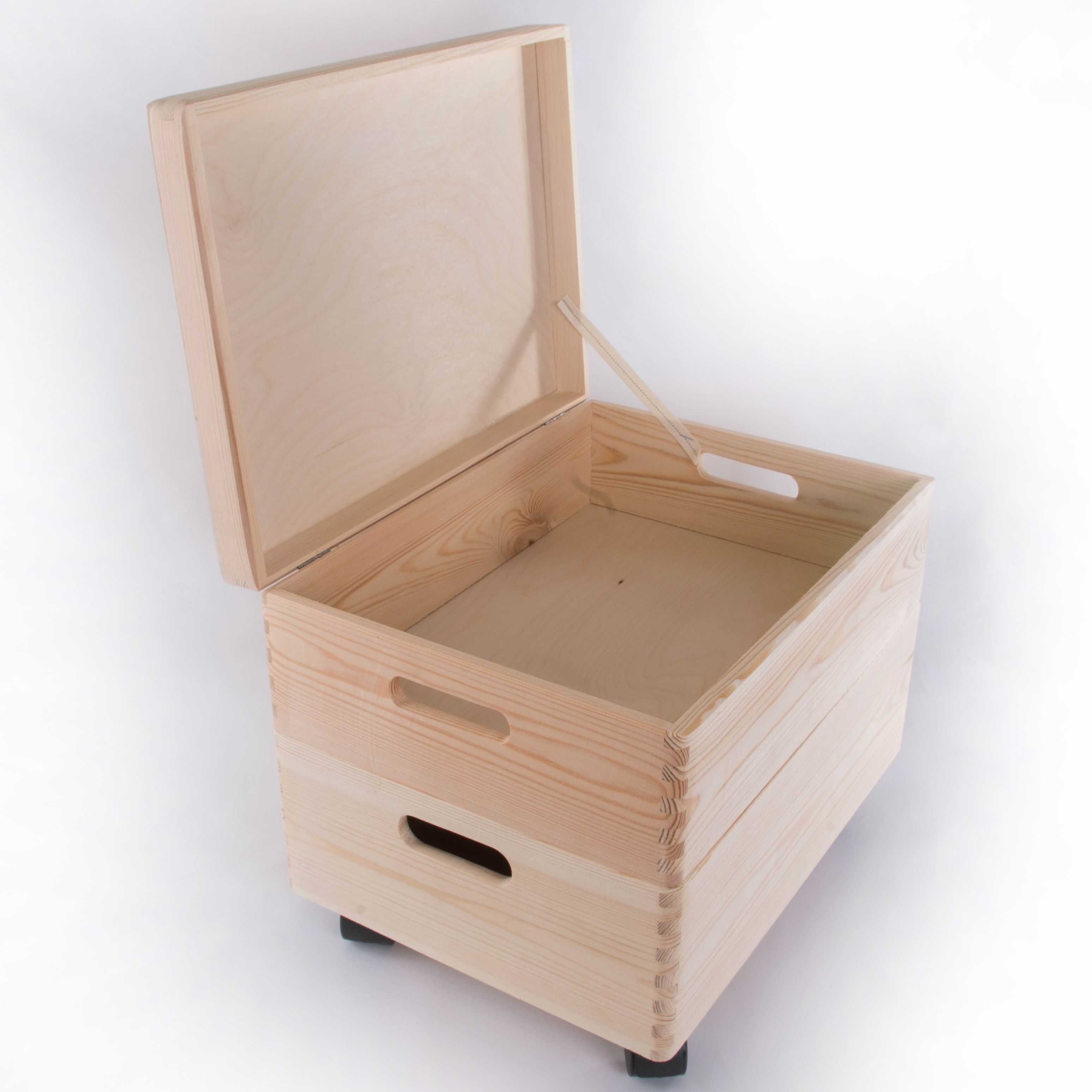 Groß Stapelbar Holz Aufbewahrungsboxen Unlackiert Deko mit Deckel